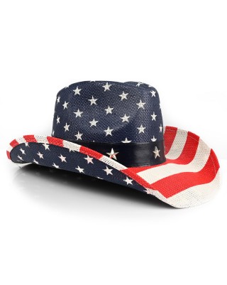 Colorful American flag western cowboy hat