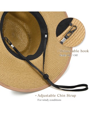 Men's Straw Wide Brim Beach Sun Hat