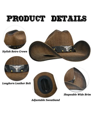 Straw denim pleated plastic wide brim