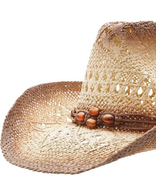 Unisex Classic Straw Western Cowboy Hat
