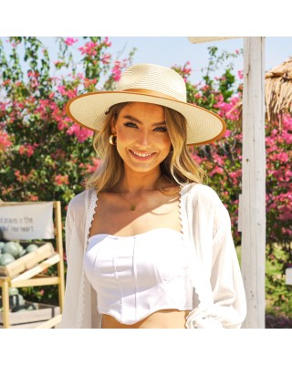 Unisex wide brim straw sun hat
