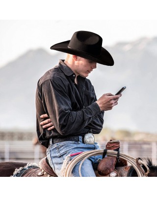 Unisex wide-brimmed denim hat