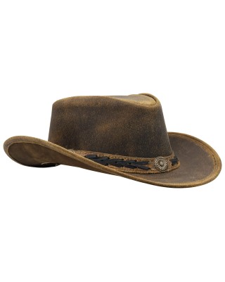 Western leather cowboy hat for men and women wide brim retro vintage