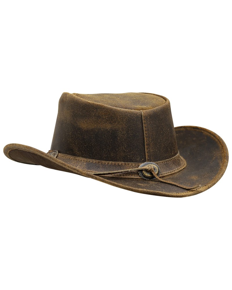 Western leather cowboy hat for men and women wide brim retro vintage