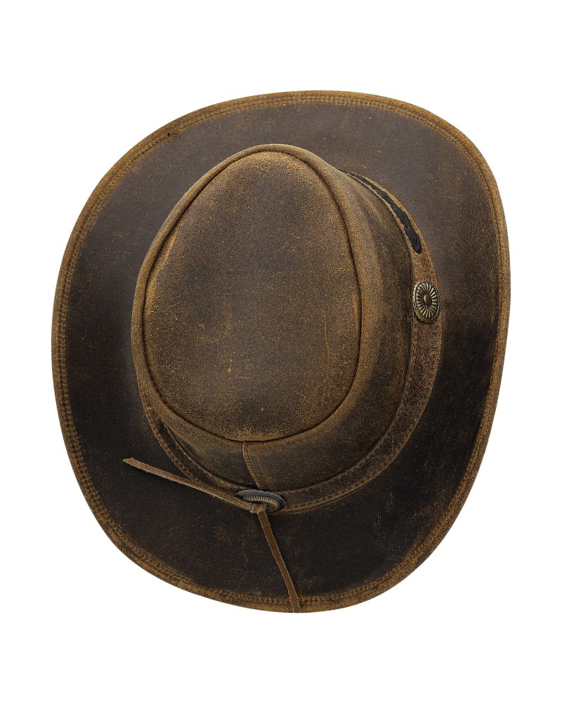 Western leather cowboy hat for men and women wide brim retro vintage