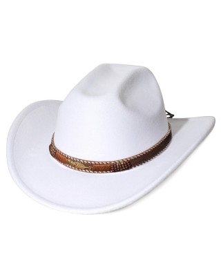 Women's Men's Fashion Wide Brim Teardrop Crown Cowboy Hat