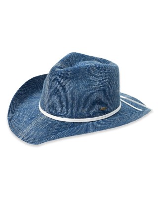 Women's Washed Knit Denim Cowboy Hat