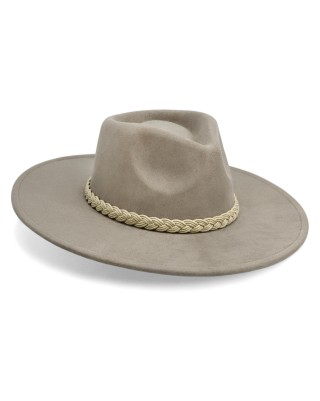 Women's Wide Brim Grey Bohemian Western Hat
