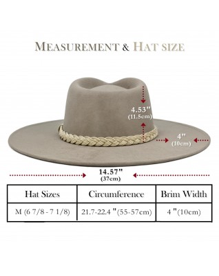 Women's Wide Brim Grey Bohemian Western Hat