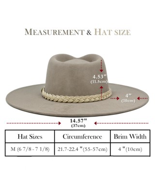Women's Wide Brim Grey Bohemian Western Hat