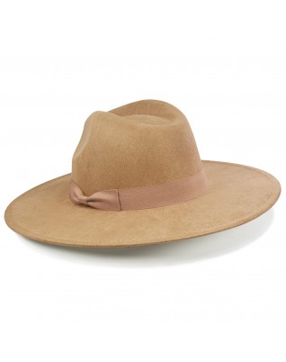 Women's wide brim tweed western hat