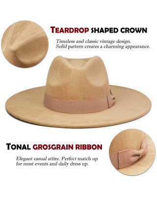 Women's wide brim tweed western hat